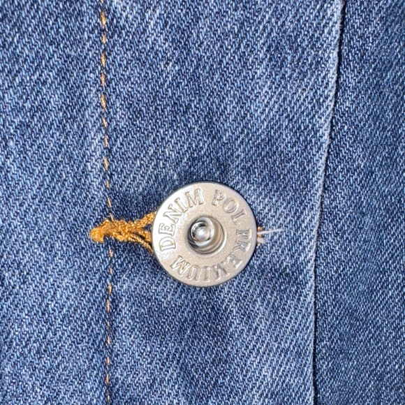 POL Denim Crochet Jacket with Fringe. Size Medium. Great condition. - Picture 9 of 16